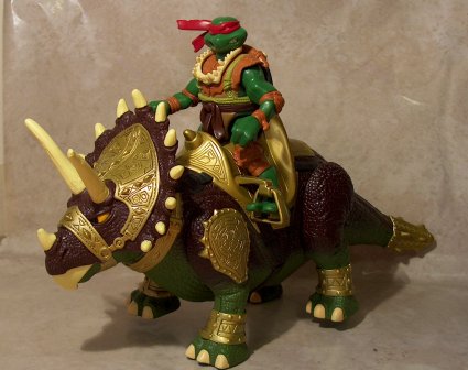 Raph on triceratops