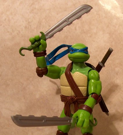 Leonardo with swords