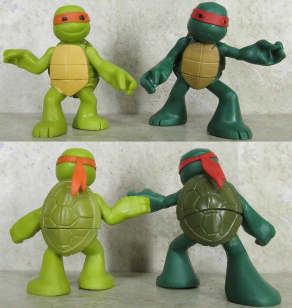 Michelangelo and Raphael front and back