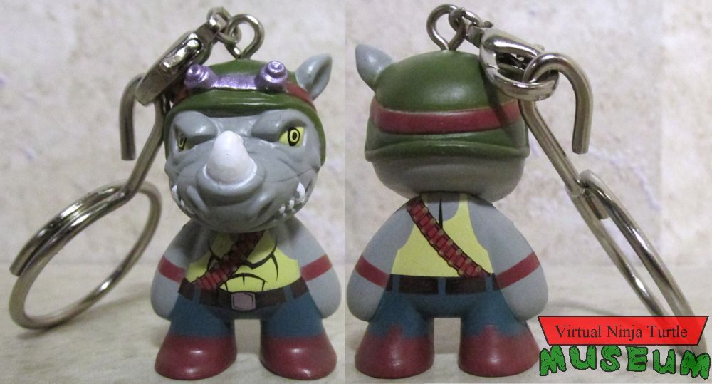 Rocksteady keychain front and back