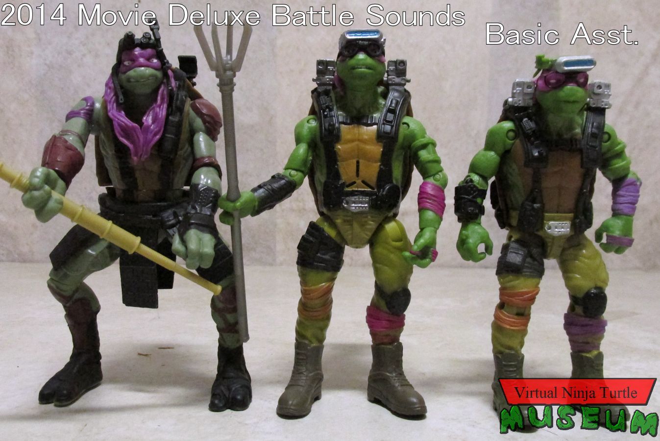 Battle Sounds, basic assortment and 2014 movie deluxe Donatellos