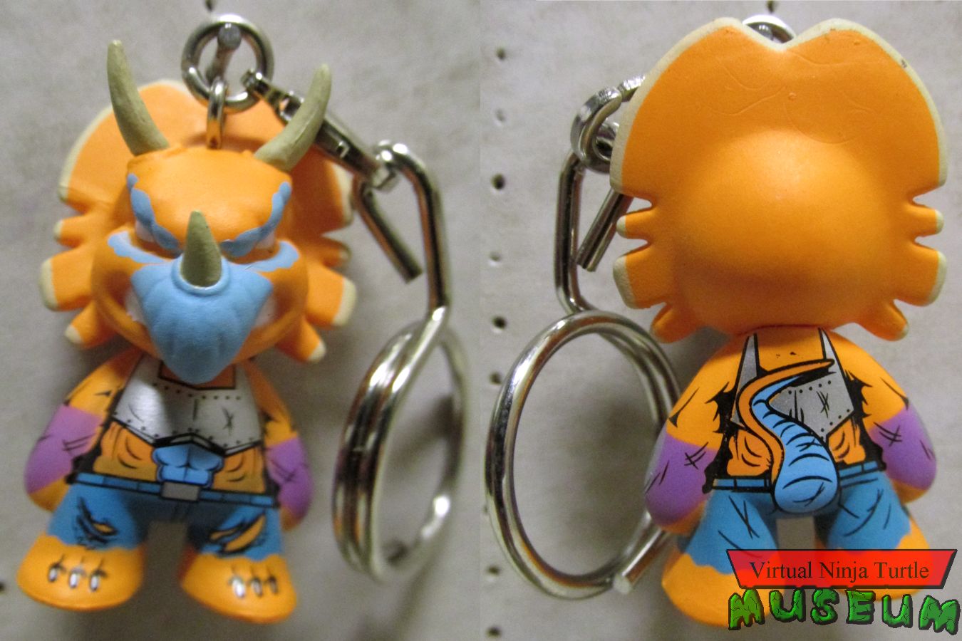 Triceraton keychain front and back