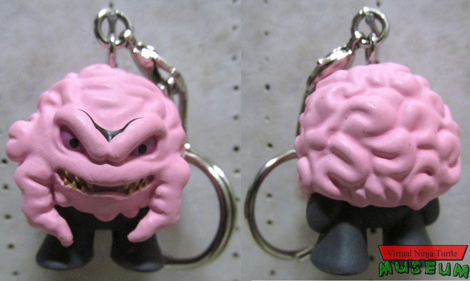 Krang keychain front and back