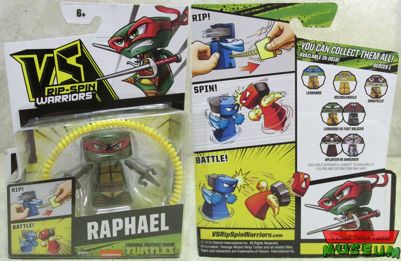 Rip-Spin Warriors Raphael card front and back