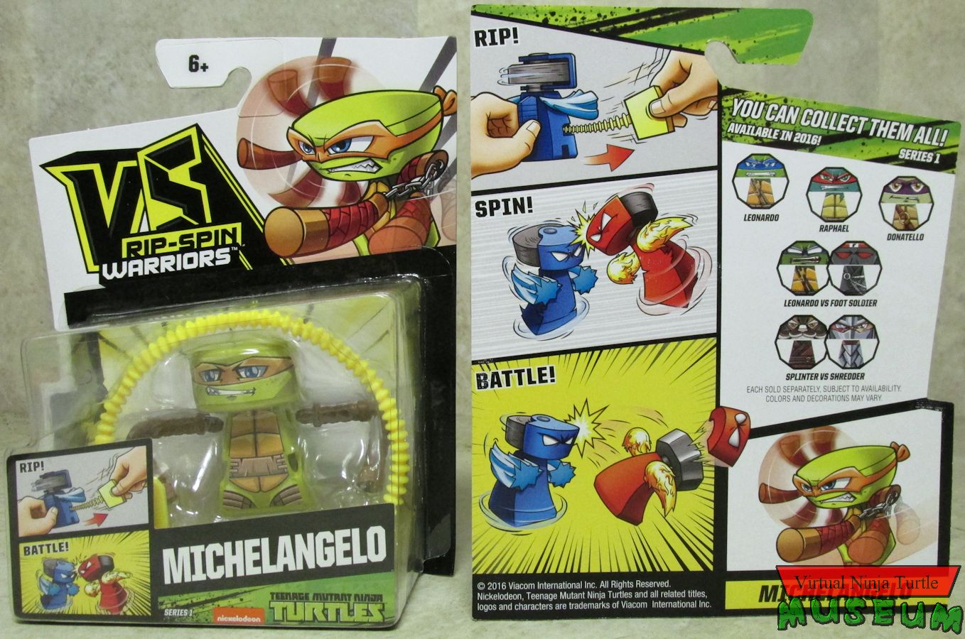 Rip-Spin Warriors Michelangelo card front and back