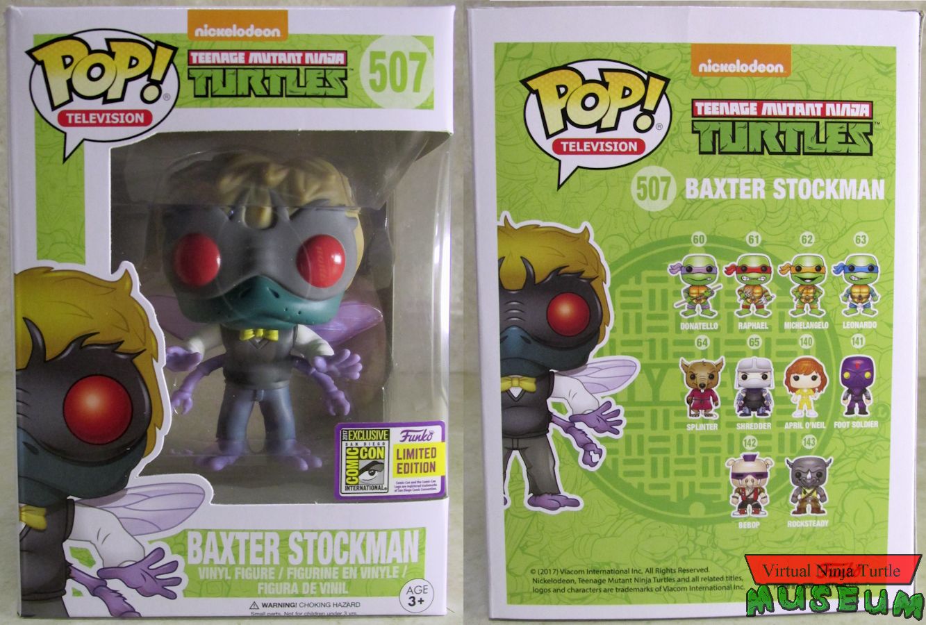 SDCC sticker box front and back