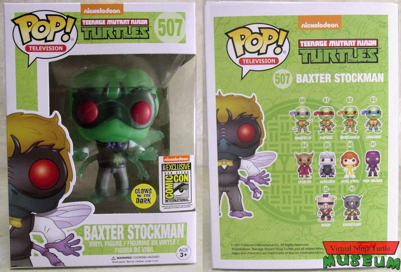 GITD with SDCC sticker box front and back