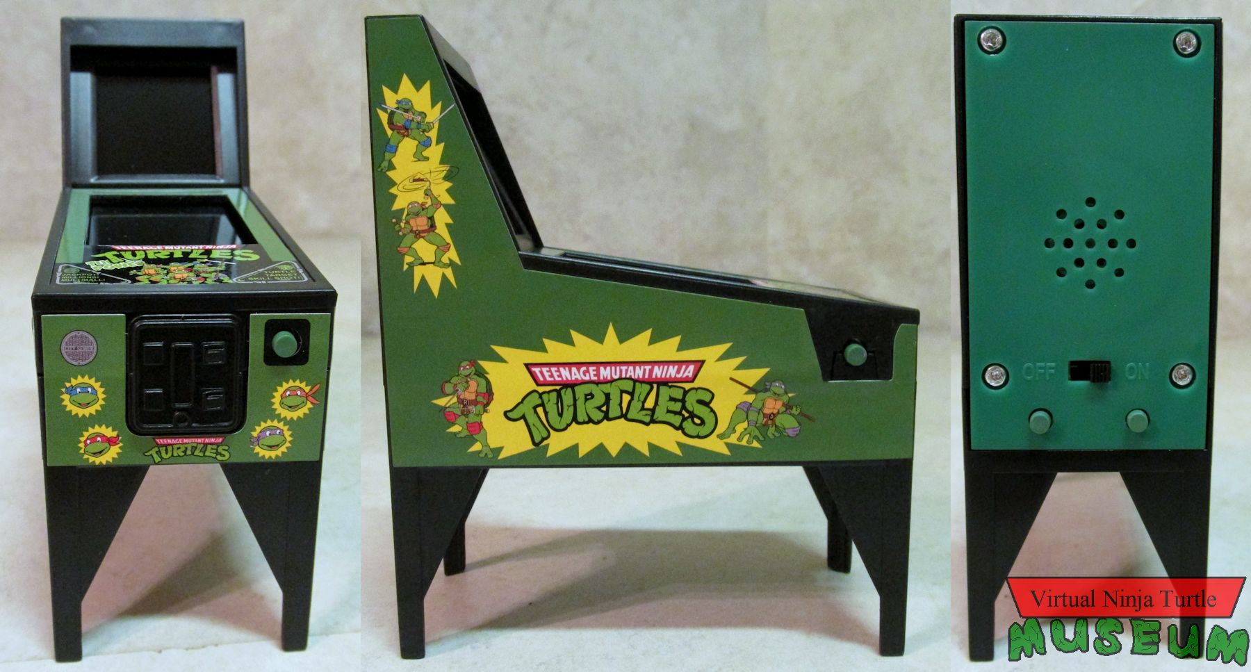 electronic pinball front, side and back