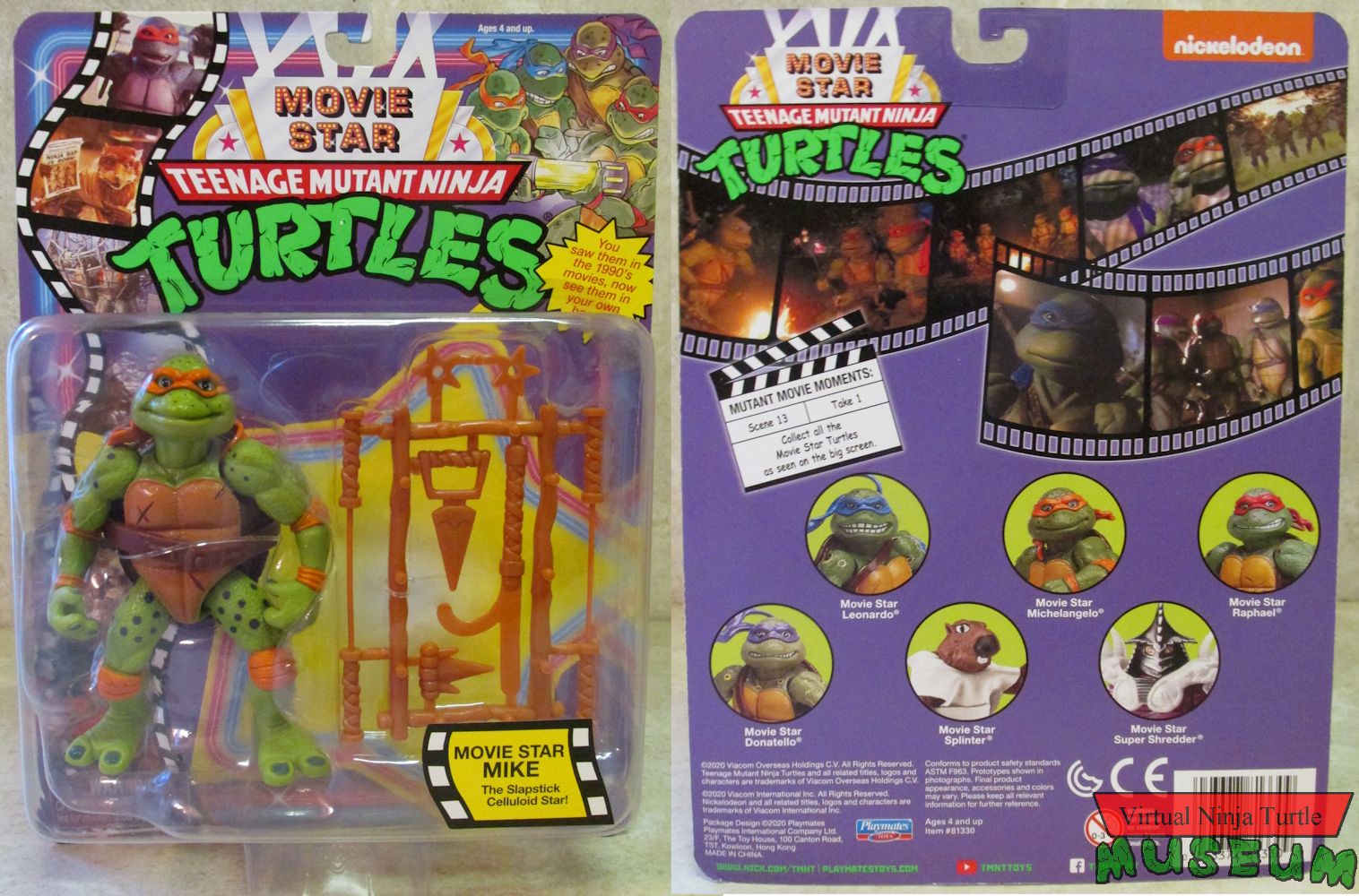 Movie Star Michelangelo MOC front and back