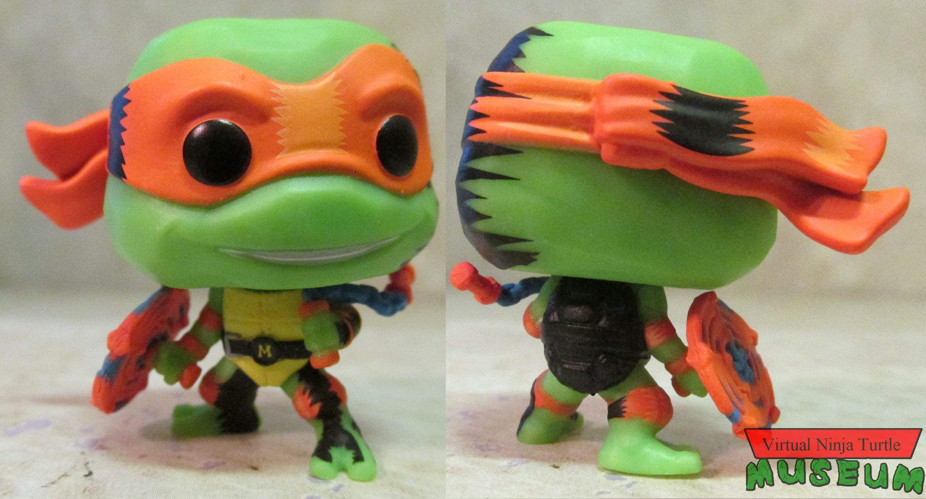 Mutant Mayhem Michelangelo front and back