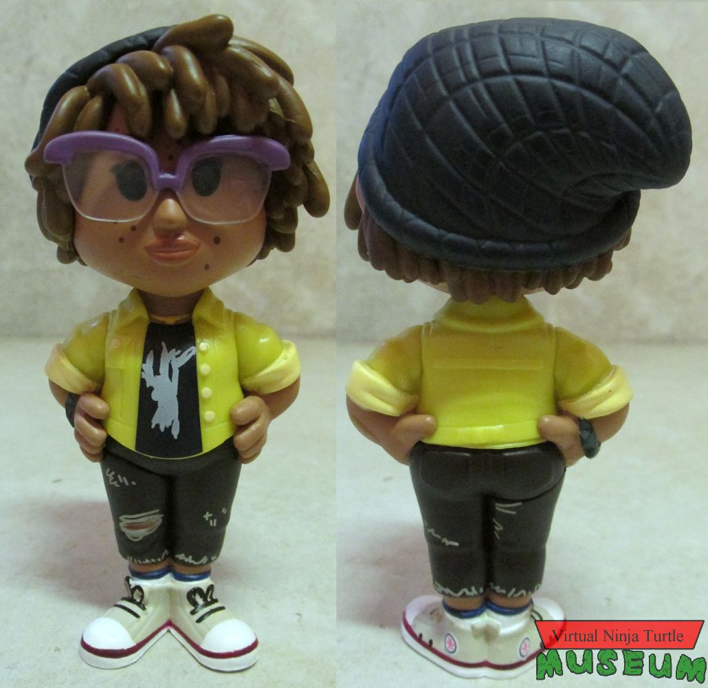 Mutant Mayhem April O'Neil Soda Vinyl Figure front and back