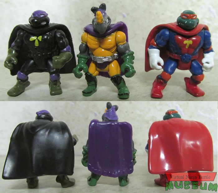 Mini-Mutants Super Michaelangelo, Super Donatello and Rhino Man