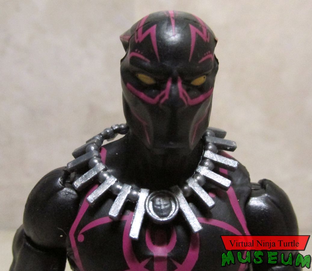charged suit Black Panther close up