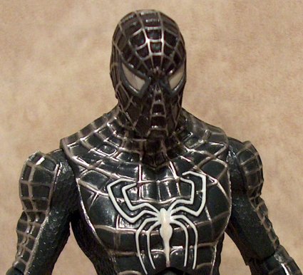 Black suit Spider-man close up
