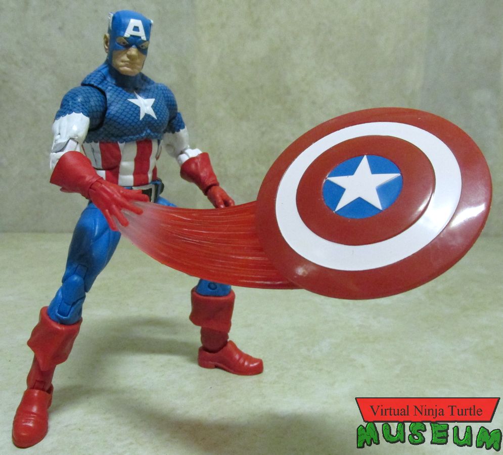 Captain America throwing shield