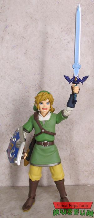 Link with sword in air