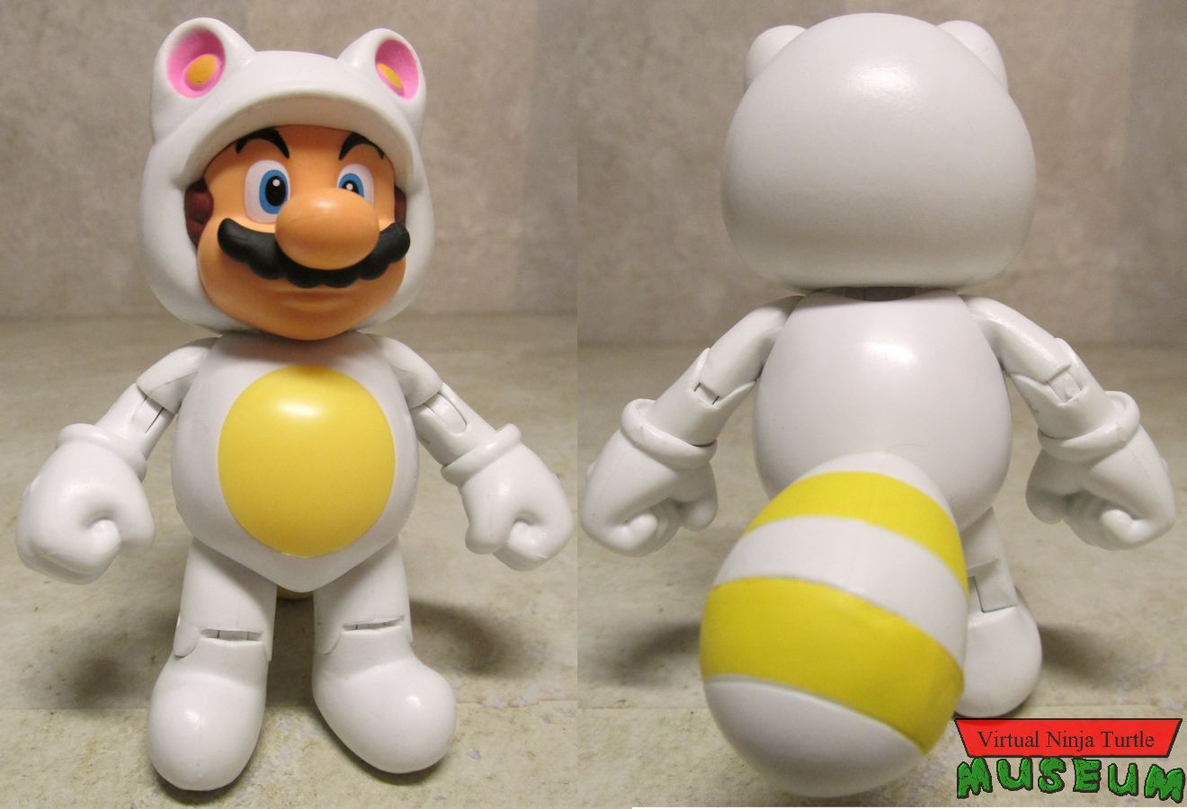 White Tanooki Mario front and back