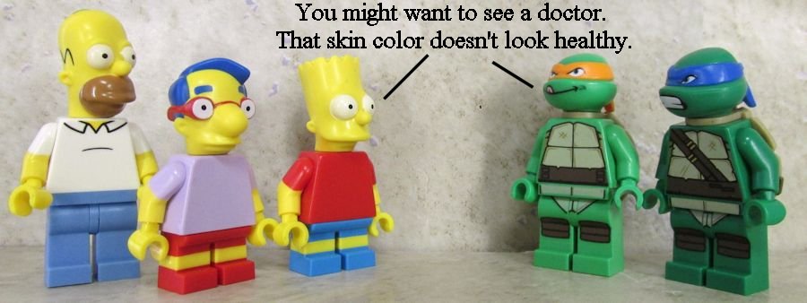 Lego Simpsons with Lego Ninja Turtles