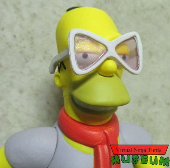 Homer wearing glasses