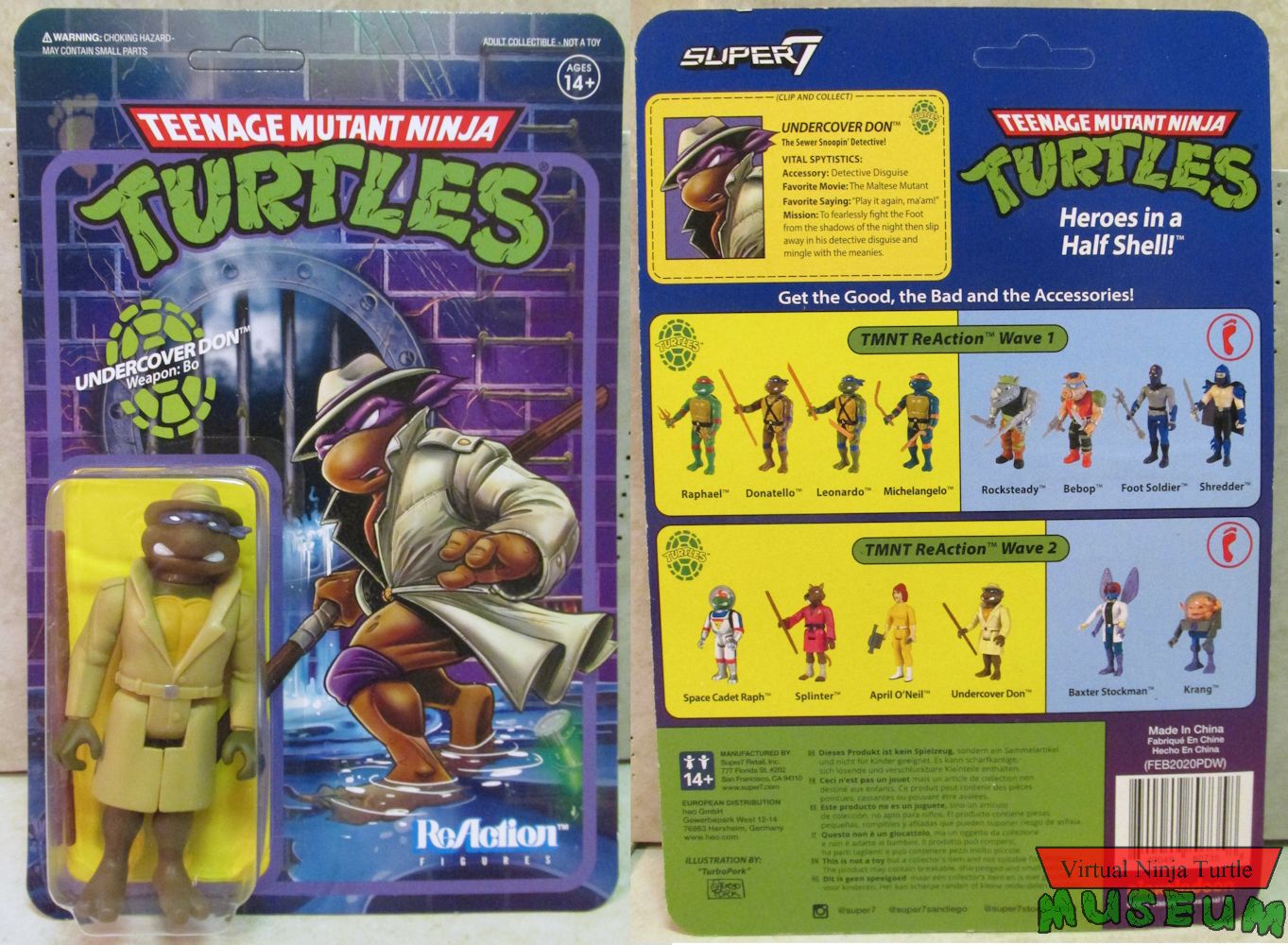 Super7 Teenage Mutant Ninja Turtles Reaction Figures Undercover Don 5636